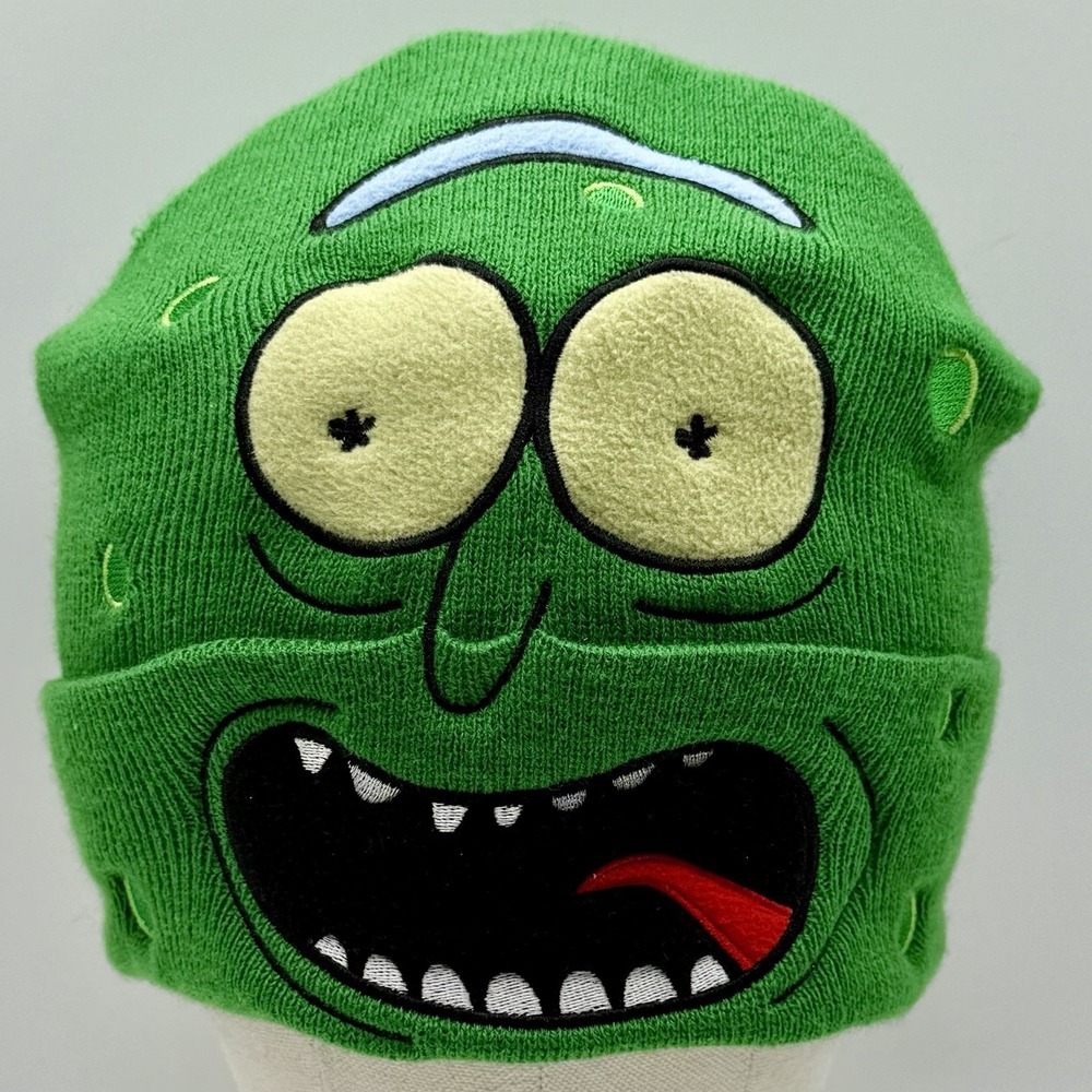 Bioworld Rick and Morty I'm Pickle Rick Hat Beanie Used Green One Size Fits Most